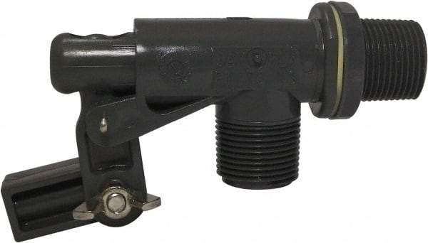 Control Devices - 3/4" Pipe, PVC, Angle Pattern-Single Seat, Mechanical Float Valve - 100 psi, MNPT End Connections - Top Tool & Supply