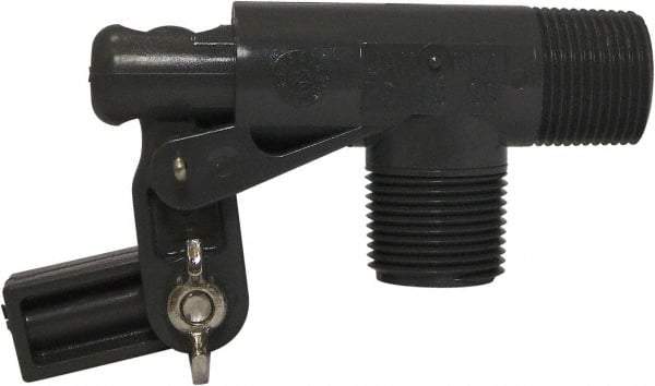 Control Devices - 3/4" Pipe, PVC, Angle Pattern-Single Seat, Mechanical Float Valve - 100 psi, MNPT End Connections - Top Tool & Supply