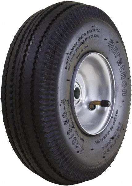 Marathon Industries - 3-19/64" Wide x 10-1/2" High x 4" Deep Sawtooth Pneumatic Hand Truck Tire - 300 Lb Load Capacity - Top Tool & Supply