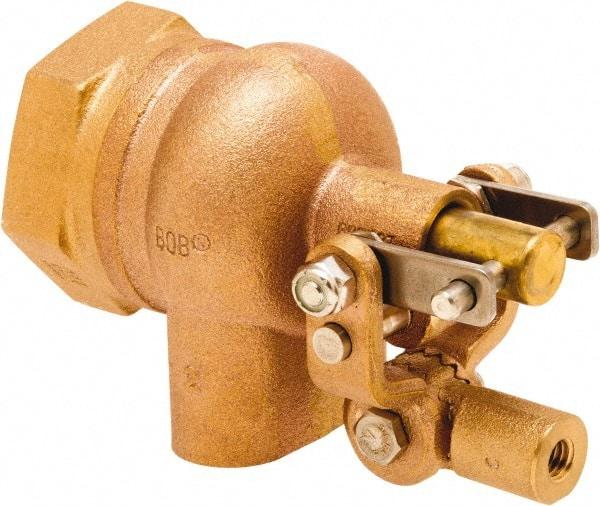 Control Devices - 1" Pipe, Brass, Angle Pattern-Single Seat, Mechanical Float Valve - 115 psi, FIP End Connections - Top Tool & Supply