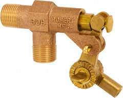 Control Devices - 3/8" Pipe, Brass, Angle Pattern-Single Seat, Mechanical Float Valve - 125 psi, MIP End Connections - Top Tool & Supply