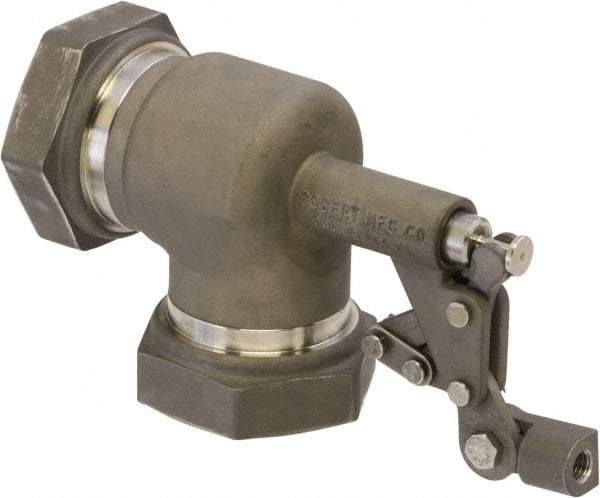 Control Devices - 1-1/2" Pipe, Stainless Steel, Angle Pattern-Single Seat, Mechanical Float Valve - 100 psi, FIP End Connections - Top Tool & Supply