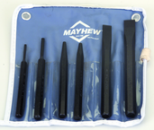 6 Piece Punch & Chisel Set -- #5RC; 5/32 to 3/8 Punches; 7/16 to 5/8 Chisels - Top Tool & Supply