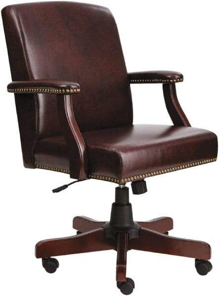 ALERA - 36-5/8 to 42-7/8" High Mid Back Chair - 26" Wide x 28" Deep, Vinyl Seat, Mahogany - Top Tool & Supply