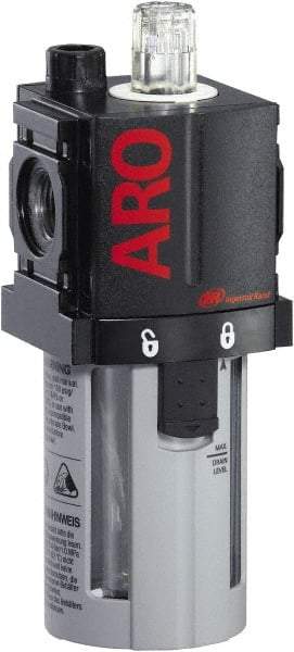 ARO/Ingersoll-Rand - 1/4" NPT, 150 Max psi Compact Modular Lubricator - Polycarbonate Bowl, Aluminum Body, 51 CFM, 125°F Max Temp, 2.2 Long x 2.24" Wide x 5.98" High - Top Tool & Supply