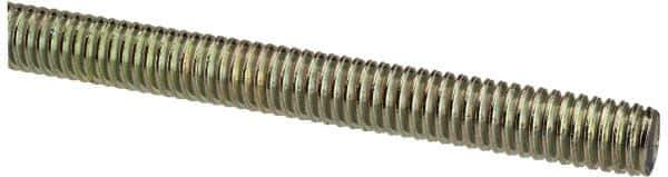 Value Collection - 5/16-18 UNC (Coarse), 6' Long, Alloy Steel Threaded Rod - Yellow Zinc-Plated Finish, Right Hand Thread - Top Tool & Supply