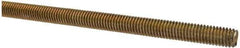 Value Collection - 3/8-16 UNC (Coarse), 3' Long, Alloy Steel Threaded Rod - Yellow Zinc-Plated Finish, Right Hand Thread - Top Tool & Supply