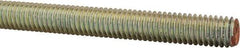 Value Collection - 3/8-16 UNC (Coarse), 6' Long, Alloy Steel Threaded Rod - Yellow Zinc-Plated Finish, Right Hand Thread - Top Tool & Supply