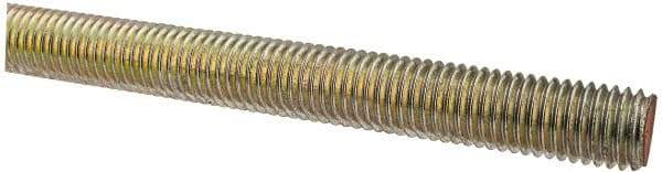 Value Collection - 5/8-11 UNC (Coarse), 6' Long, Alloy Steel Threaded Rod - Yellow Zinc-Plated Finish, Right Hand Thread - Top Tool & Supply