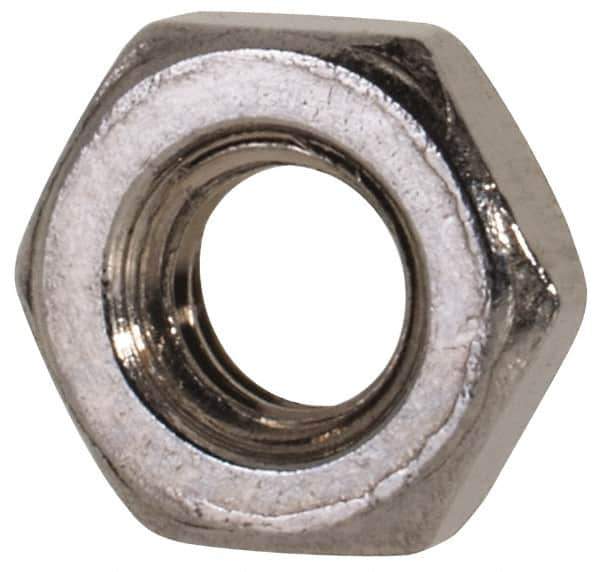 Value Collection - M3x0.50 Metric Coarse Stainless Steel Right Hand Hex Jam Nut - 5.5mm Across Flats, 1.8mm High, Uncoated - Top Tool & Supply