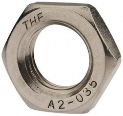 Value Collection - M24x3.00 Metric Coarse Stainless Steel Right Hand Hex Jam Nut - 36mm Across Flats, 12mm High, Uncoated - Top Tool & Supply