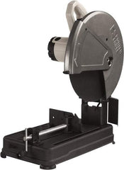 Porter-Cable - 14" Blade Diam, 1" Arbor Hole, Straight Chop & Cutoff Saw - 1 Phase, 3,800 RPM, 4 hp, 120 Volts, 4-1/2" in Solids at 90°, 4-7/8" in Pipe at 90°, 3-13/16" in Solids at 45°, 4-1/2" in Pipe at 45° - Top Tool & Supply