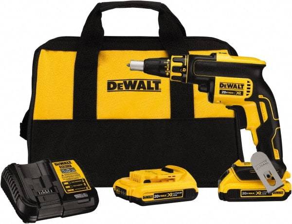 DeWALT - 20 Volt Lithium-Ion Battery Pistol Grip Cordless Screwdriver - 4,400 RPM, 266 In/Lb Torque - Top Tool & Supply