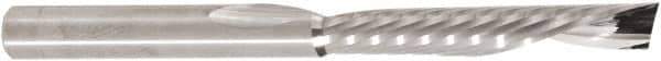 Amana Tool - 1/4" Cutting Diam x 1-1/2" Length of Cut, 1 Flute, Downcut Spiral Router Bit - Uncoated, Right Hand Cut, Solid Carbide, 3" OAL x 1/4" Shank Diam, 30° Helix Angle - Top Tool & Supply