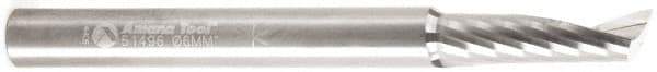 Amana Tool - 6mm Cutting Diam x 0.787" Length of Cut, 1 Flute, Upcut Spiral Router Bit - Uncoated, Right Hand Cut, Solid Carbide, 2-33/64" OAL x 1/8" Shank Diam, 20° Helix Angle - Top Tool & Supply