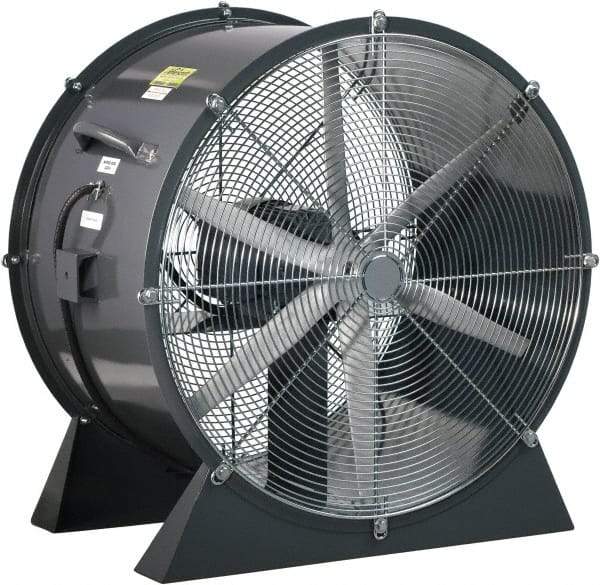 Americraft - 24" Blade, 1 hp, 7,400 CFM, Low Floor Stand Industrial Circulation Fan - Floor Stand, 115/230 Volts, 1 Speed - Top Tool & Supply