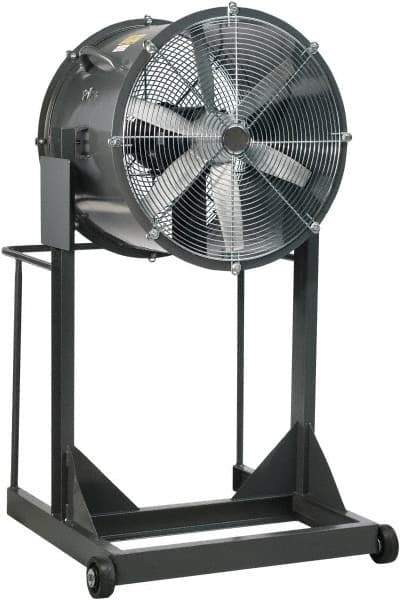 Americraft - 18" Blade, 1/4 hp, 3,050 CFM, High Floor Stand Industrial Circulation Fan - Floor Stand, 230/460 Volts, 1 Speed - Top Tool & Supply