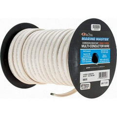 EastPenn - 14 AWG, 3 Strand, 100' OAL, Tinned Copper Hook Up Wire - White Thermoplastic Jacket - Top Tool & Supply