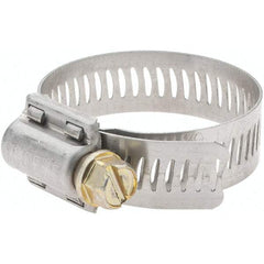 Made in USA - SAE Size 20, 13/16 to 1-3/4" Diam, Stainless Steel Worm Drive Clamp - Top Tool & Supply