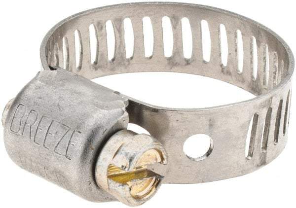 Made in USA - SAE Size 6, 7/16 to 25/32" Diam, Stainless Steel Worm Drive Clamp - Top Tool & Supply