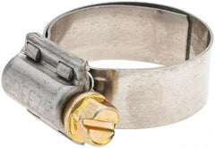 Made in USA - SAE Size 12, 11/16 to 1-1/4" Diam, Stainless Steel Protective Liner Worm Drive Clamp - Top Tool & Supply