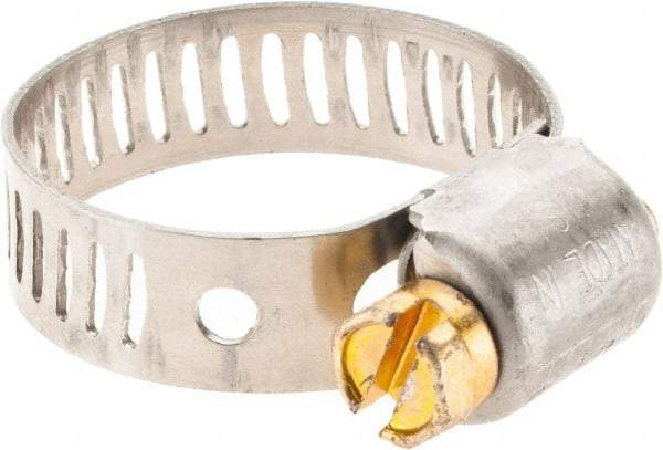 Made in USA - SAE Size 8, 1/2 to 29/32" Diam, Stainless Steel Worm Drive Clamp - Top Tool & Supply