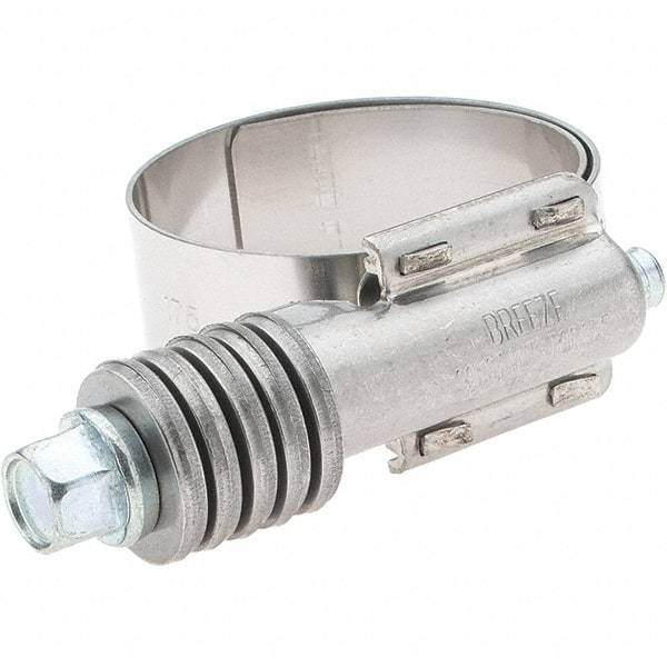 Made in USA - 1 to 1-3/4" Diam, Stainless Steel Auto-Adjustable Worm Drive Clamp - 5/6" Wide - Top Tool & Supply