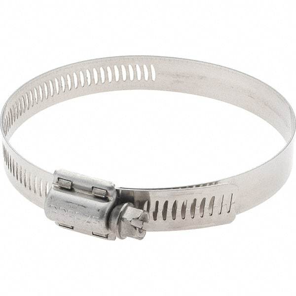 Made in USA - SAE Size 56, 3-1/16 to 4" Diam, Stainless Steel Worm Drive Clamp - Top Tool & Supply