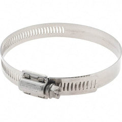 Made in USA - SAE Size 56, 3-1/16 to 4" Diam, Stainless Steel Worm Drive Clamp - Top Tool & Supply