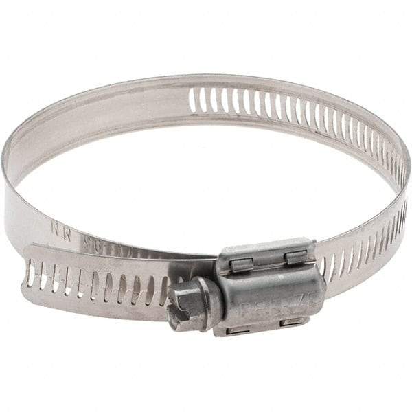 Made in USA - SAE Size 52, 2-13/16 to 2-3/4" Diam, Stainless Steel Worm Drive Clamp - Top Tool & Supply