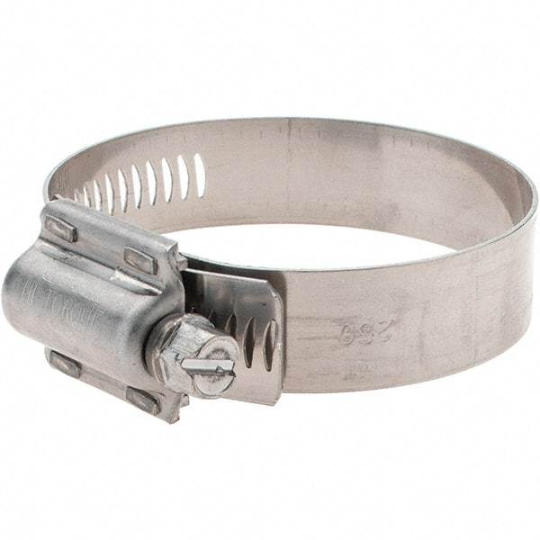 Made in USA - 1-3/4 to 2-5/8" Diam, Stainless Steel High Torque Worm Drive Clamp - Top Tool & Supply