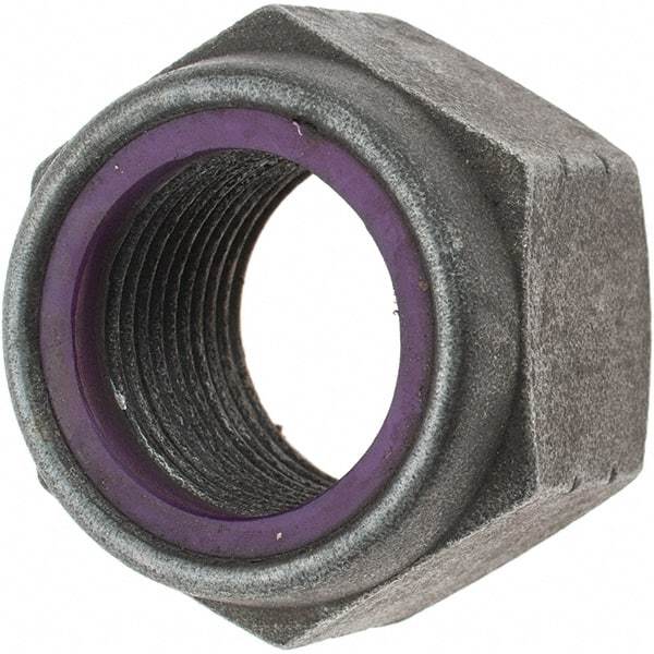 Value Collection - 1-1/8 - 12 UNF Grade 8 Hex Lock Nut with Nylon Insert - 1-5/8" Width Across Flats, 1-11/64" High, Uncoated - Top Tool & Supply