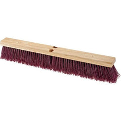 Value Collection - 24" Combo Duty Polypropylene Push Broom - 3" Bristle Length, Wood Block, Threaded Handle Connection, Handle Sold Separately - Top Tool & Supply