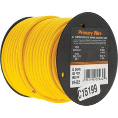 EastPenn - 12 AWG, 100' OAL, Hook Up Wire - Yellow Vinyl Jacket - Top Tool & Supply