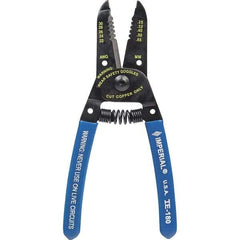 Imperial - 30 to 22 AWG Capacity Wire Stripper/Cutter - 6" OAL, Hardened Steel with Cushion Grip Handle - Top Tool & Supply