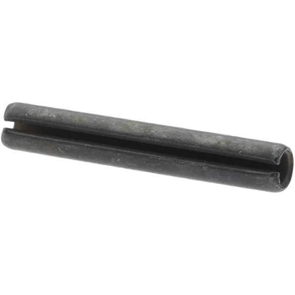 Made in USA - 5/32" Diam x 1" Long Slotted Spring Pin - Grade 1070-1090 Alloy Steel, Black Oxide Finish - Top Tool & Supply