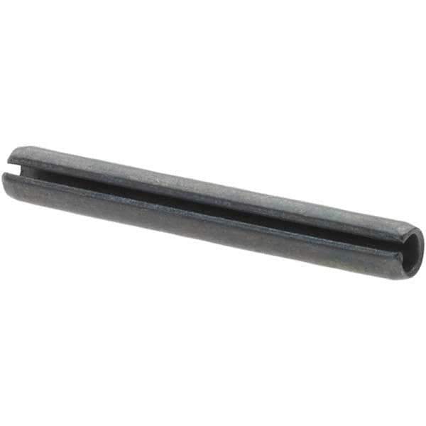 Made in USA - 1/8" Diam x 1" Long Slotted Spring Pin - Grade 1070-1090 Alloy Steel, Black Oxide Finish - Top Tool & Supply