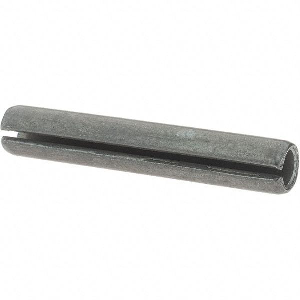 Made in USA - 1/4" Diam x 1-1/2" Long Slotted Spring Pin - Grade 1070-1090 Alloy Steel, Black Oxide Finish - Top Tool & Supply