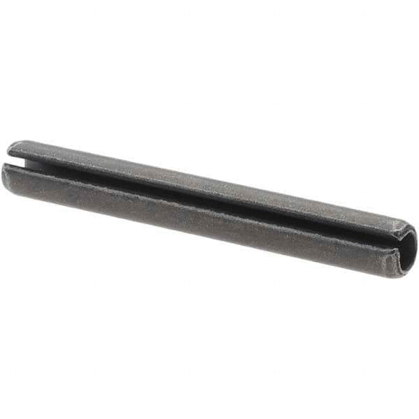 Made in USA - 3/16" Diam x 1-1/2" Long Slotted Spring Pin - Grade 1070-1090 Alloy Steel, Black Oxide Finish - Top Tool & Supply