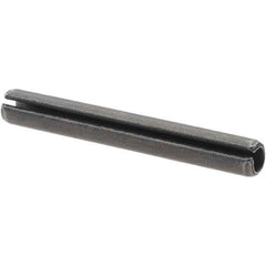 Made in USA - 3/16" Diam x 1-1/2" Long Slotted Spring Pin - Grade 1070-1090 Alloy Steel, Black Oxide Finish - Top Tool & Supply