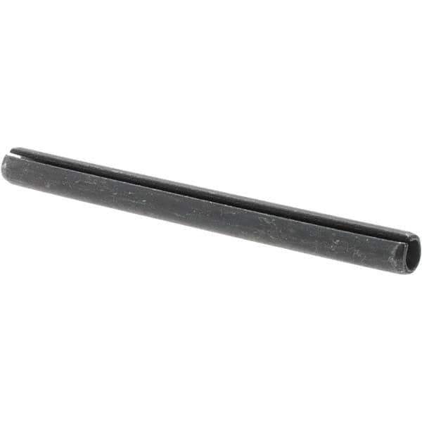 Made in USA - 1/4" Diam x 3" Long Slotted Spring Pin - Grade 1070-1090 Alloy Steel, Black Oxide Finish - Top Tool & Supply