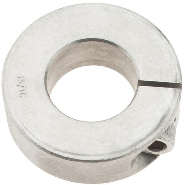 Import - 13/16" Bore, Stainless Steel, One Piece One Piece Split Shaft Collar - 1-5/8" Outside Diam, 1/2" Wide - Top Tool & Supply