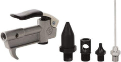 Value Collection - 5 Piece Aluminum Body Air Gun Kit - 1/4 NPT Inlet, 150 Max psi, Aluminum Hose - Top Tool & Supply