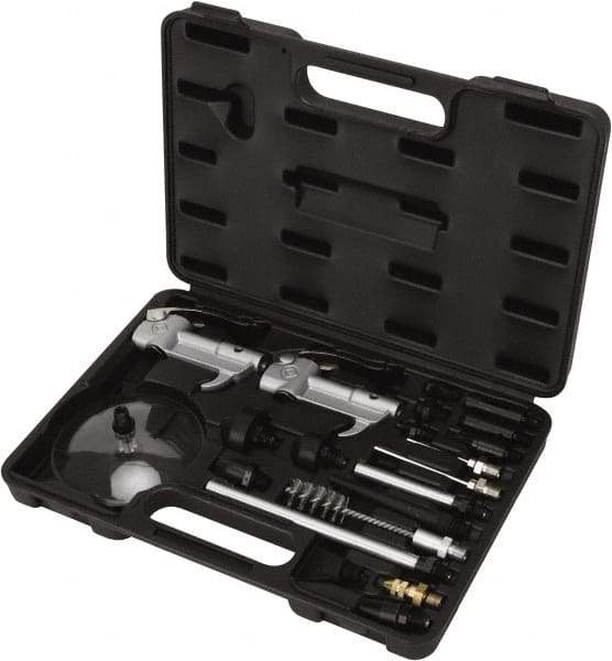 Value Collection - 21 Piece Aluminum Body Air Gun Kit - 1/4 NPT Inlet, 150 Max psi, Aluminum Hose - Top Tool & Supply