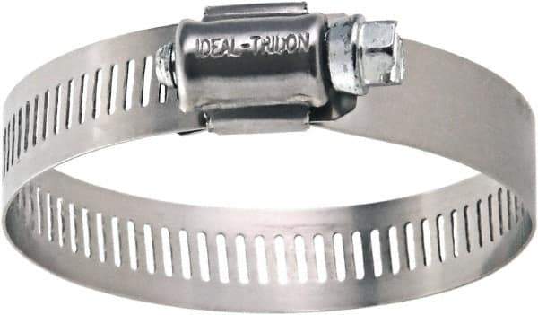 IDEAL TRIDON - SAE Size 10, 1/2 to 1-1/16" Diam, Stainless Steel Worm Drive Clamp - 9/16" Wide, Material Grade 200, Series 50 - Top Tool & Supply