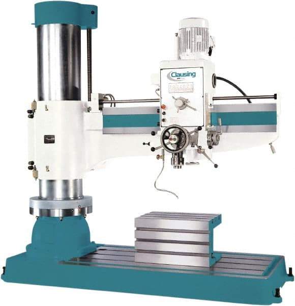 Clausing - 78.7" Swing, Geared Head Radial Arm Drill Press - 12 Speed, 7-1/2 hp, Three Phase - Top Tool & Supply