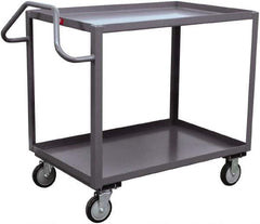 Jamco - 1,200 Lb Capacity, 30" Wide x 48" Long x 35" High Ergonomic Utility Cart - 2 Shelf, Steel, 2 Rigid/2 Swivel Casters - Top Tool & Supply