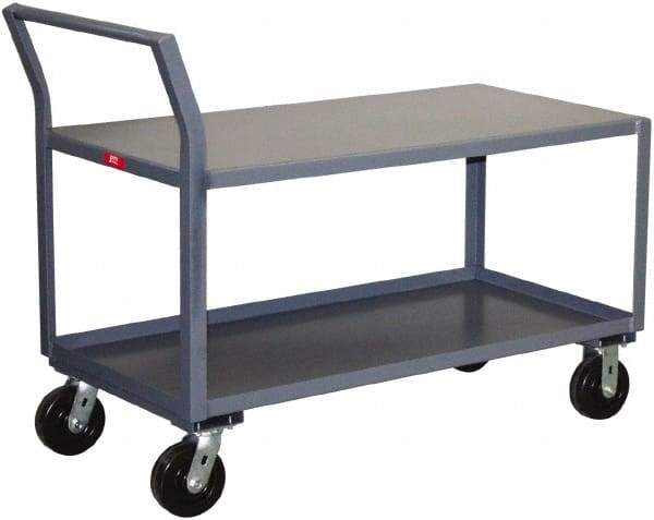 Jamco - 2,400 Lb Capacity, 24" Wide x 30" Long x 28" High Standard Utility Cart - 2 Shelf, Steel, Phenolic Casters - Top Tool & Supply