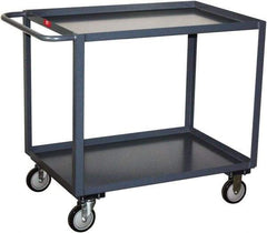 Jamco - 1,200 Lb Capacity, 30" Wide x 18" Long x 35" High Service Cart - 2 Shelf, Steel, 2 Rigid/2 Swivel Casters - Top Tool & Supply