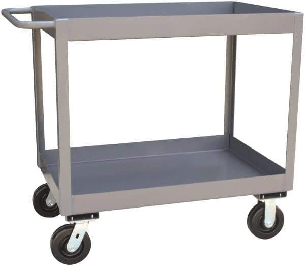 Jamco - 2,400 Lb Capacity, 24" Wide x 36" Long x 36" High Standard Utility Cart - 2 Shelf, Steel, Phenolic Casters - Top Tool & Supply